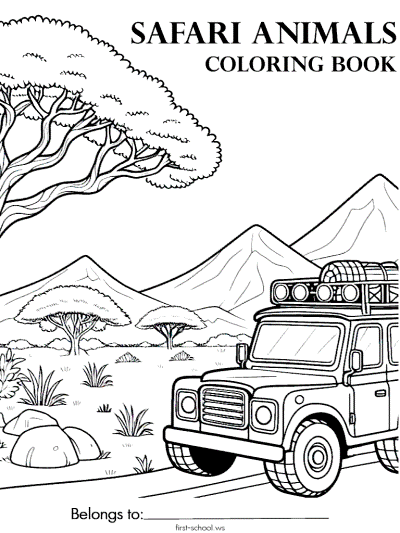 safari coloring page
